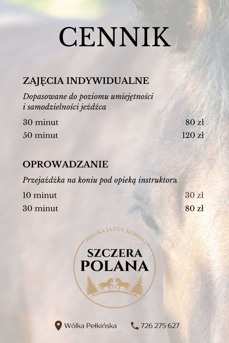 Cennik Szczera Polana